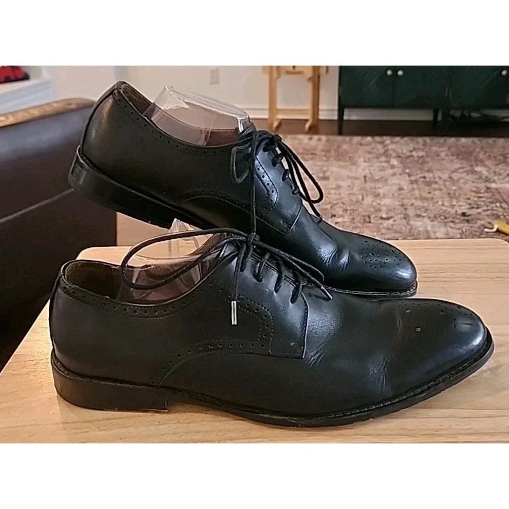 Aston Grey Miller Men Derby Brogue Dress Shoes Black Leather Size‎ 11
